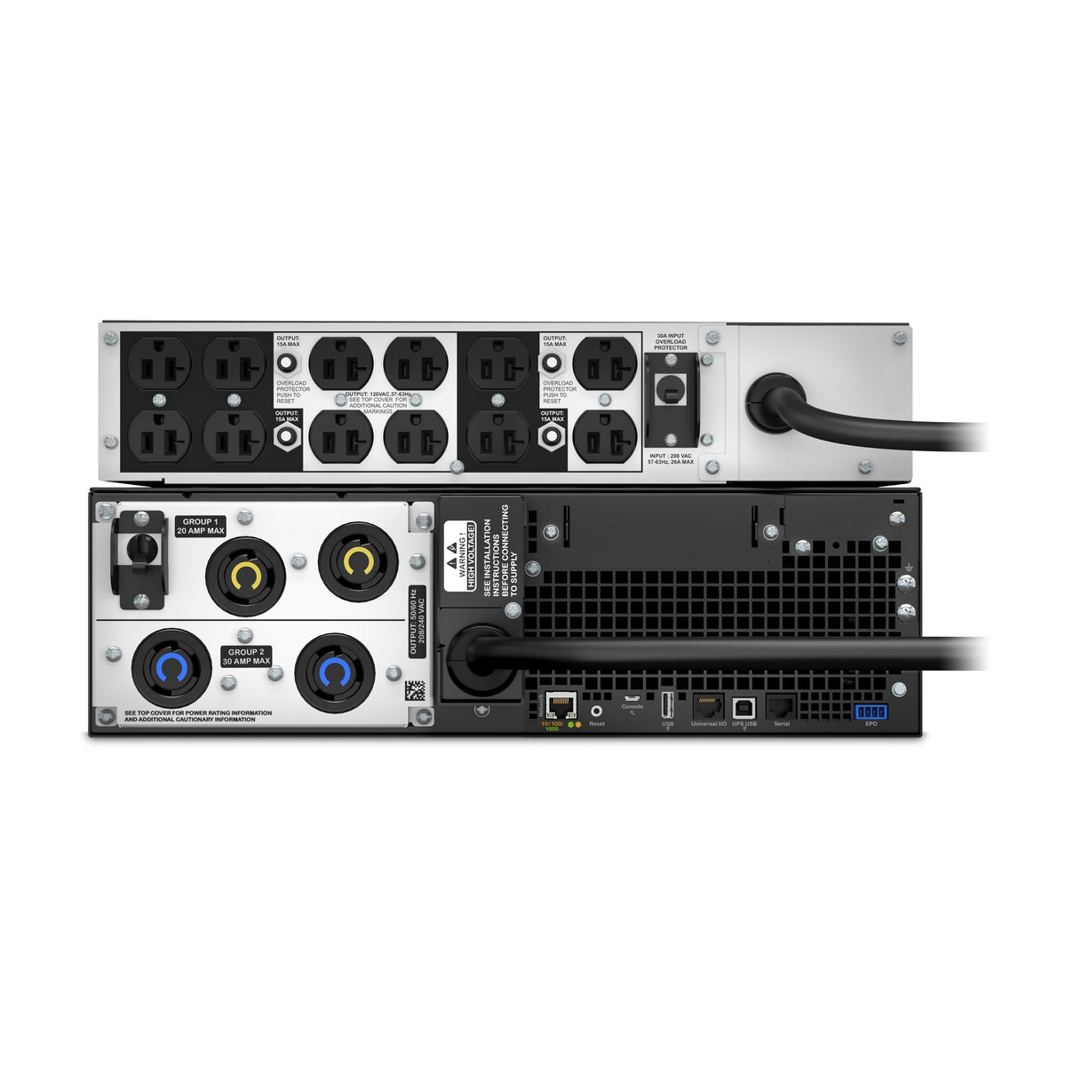 APC Smart-UPS SRT 5000VA 5U bundle, rear view of the outlet panel