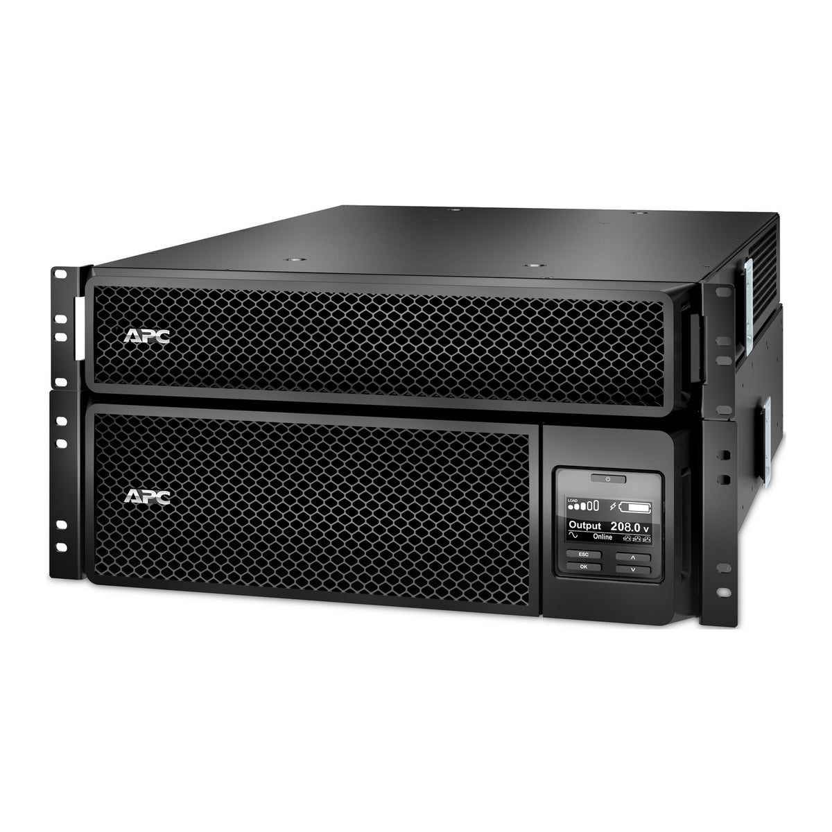 APC Smart-UPS SRT 5000VA 4800W 5U Rackmount Online UPS 120V, front left view