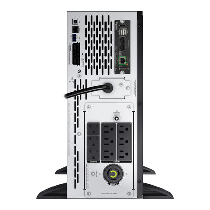 APC Smart-UPS X SMX2000LVNC in tower orientation, rear view of the outlet panel