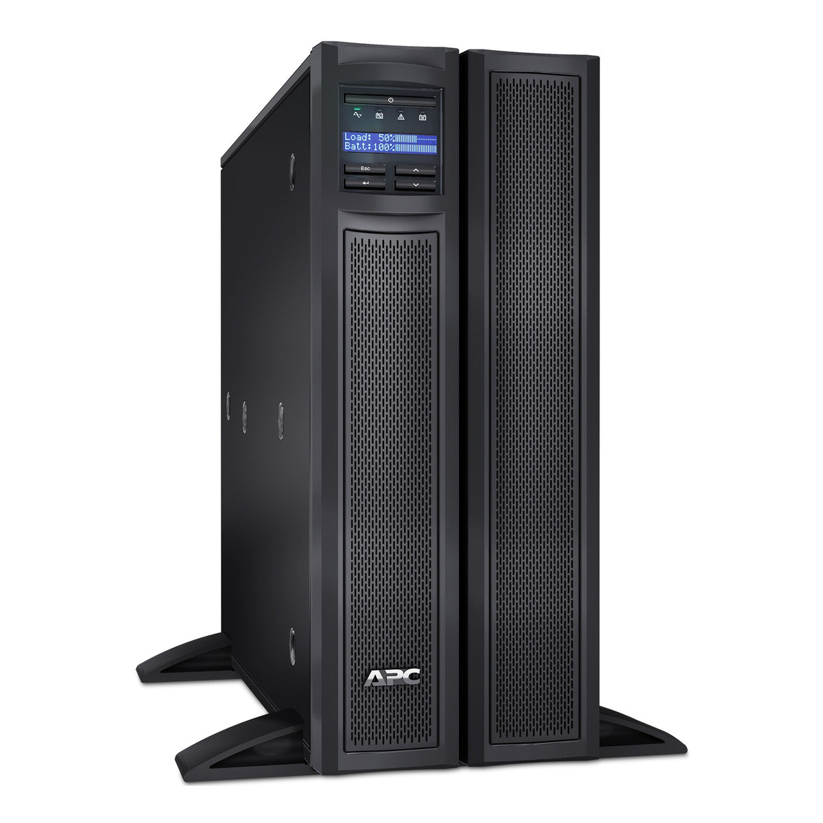 APC Smart-UPS X SMX3000LV in tower orientation, front three-quarter view