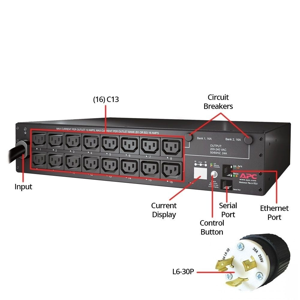 APC Switched 2U Rack PDU 30A 208V with 16 C13 Outlets AP7911B — view 5