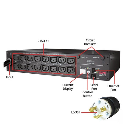 APC Switched 2U Rack PDU 30A 208V with 16 C13 Outlets AP7911B — view 5
