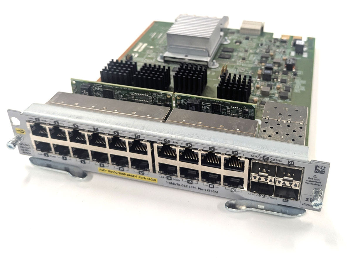 Aruba 20-Port PoE+ Gigabit Expansion Module with 4 SFP+ 10GbE J9990A