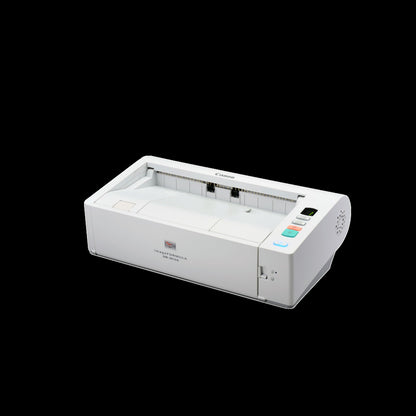 Canon imageFORMULA DR-M140 document scanner viewed from the front left