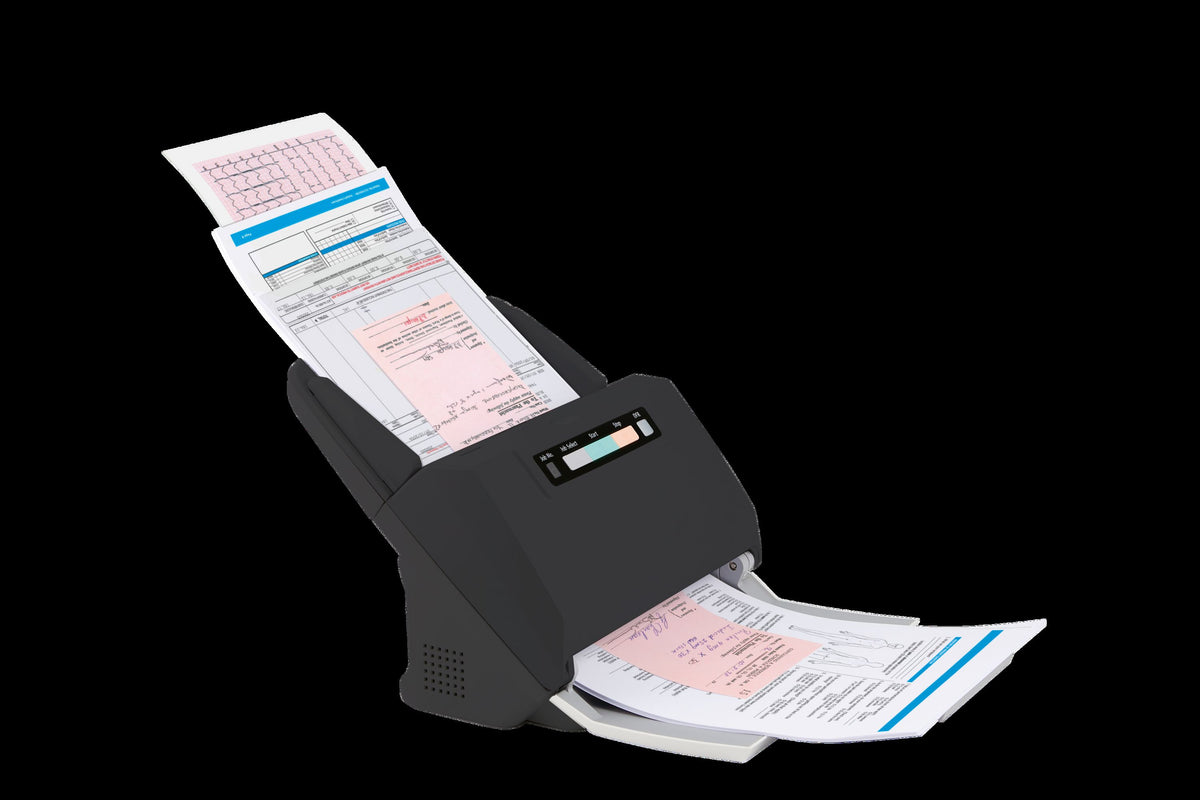 Canon imageFORMULA DR-M160II feeding a stack of mixed documents
