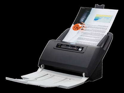 Canon imageFORMULA DR-M160II with documents loaded in the feed tray
