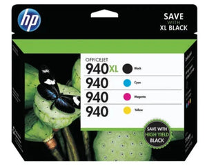 New, Pre-Owned - HP 940XL Black and 940 Color Combo 4.PK Inkjet Cartridge, CZ143FN