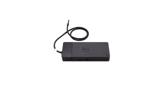 Dell WD22TB4 Thunderbolt 4 dock, front three-quarter view with the host cable