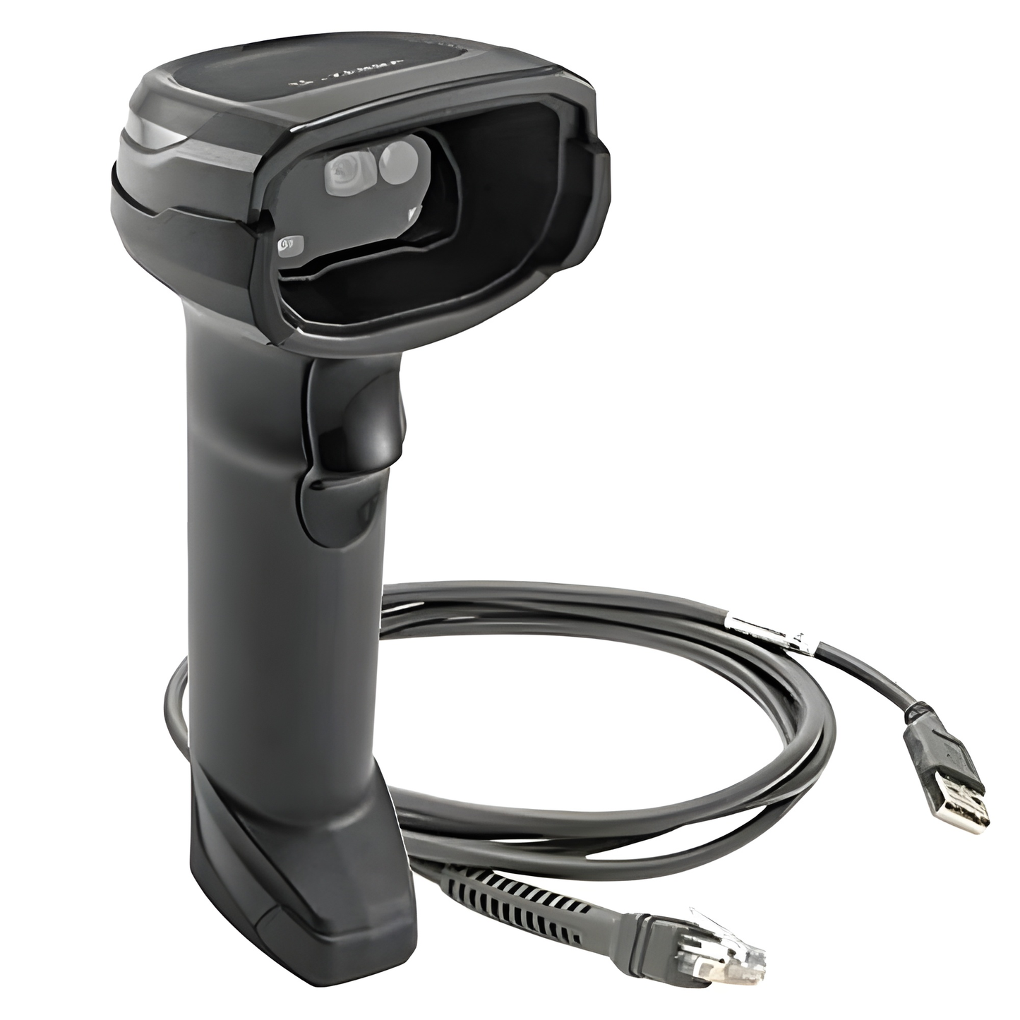 Zebra DS8108 corded 2D barcode scanner in Twilight Black with shielded USB cable