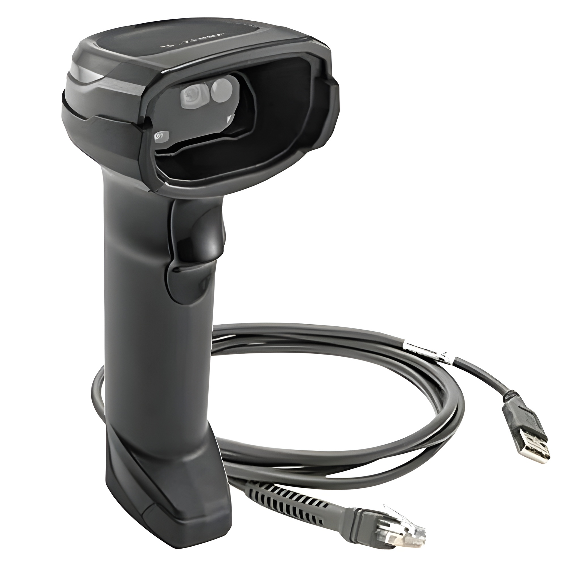 Zebra DS8108 corded 2D barcode scanner in Twilight Black with shielded USB cable