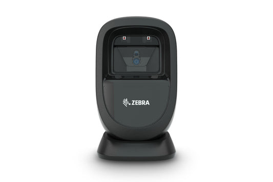 Zebra DS9308-SR presentation barcode scanner in Midnight Black, front view