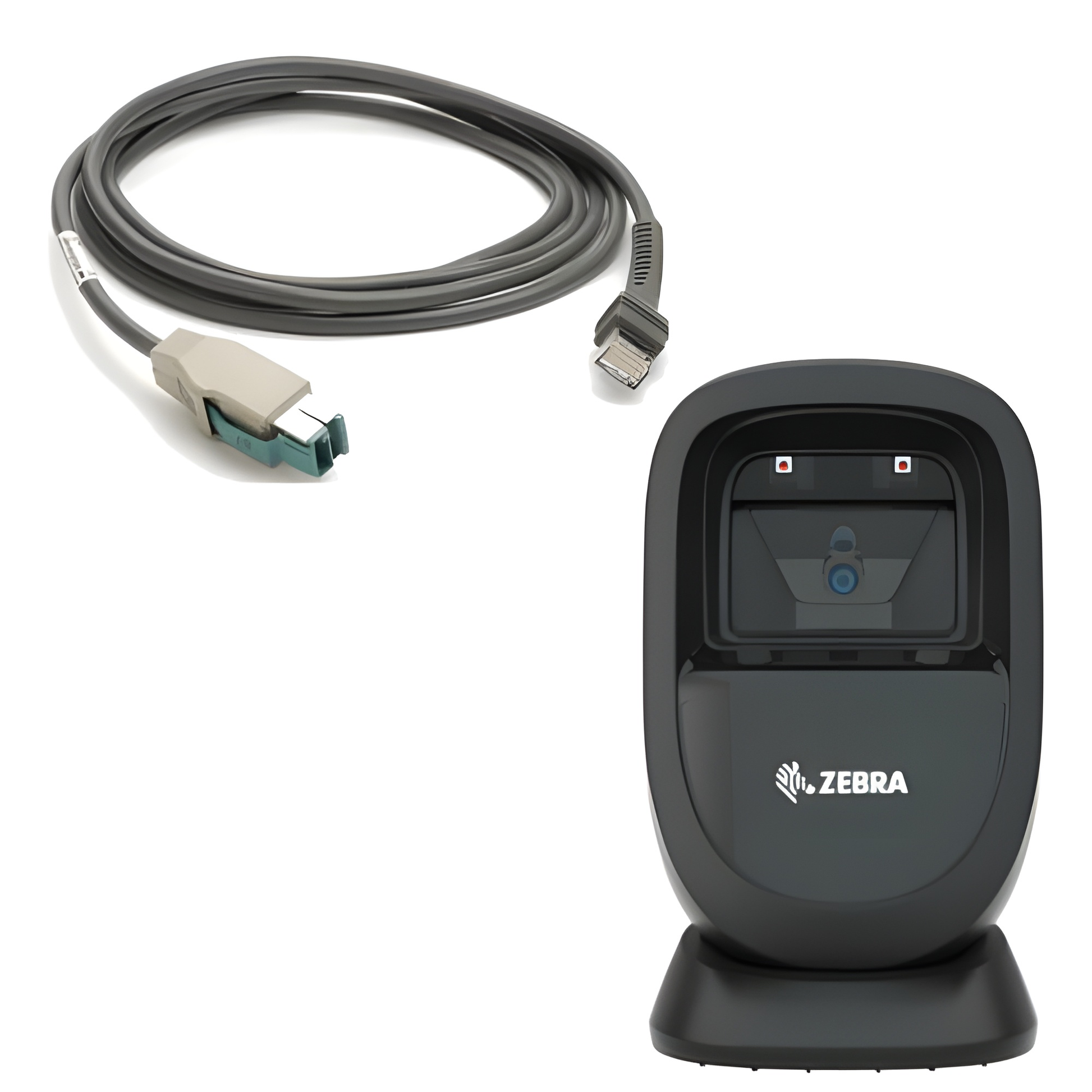 Zebra DS9308-SR presentation barcode scanner in Midnight Black, alternate angle