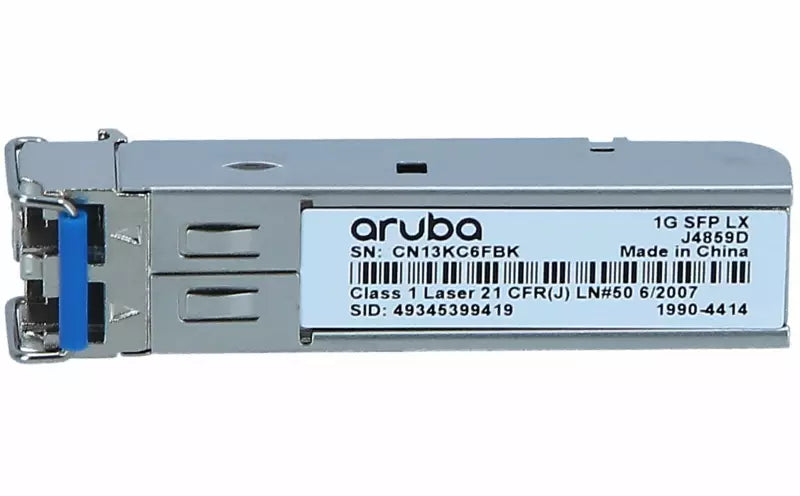Aruba 1G SFP LC LX 10km Singlemode Fiber Transceiver J4859D