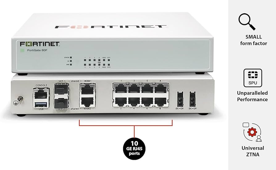 Fortinet FortiGate 80F Next-Gen Firewall 10 Gbps FG-80F — view 3