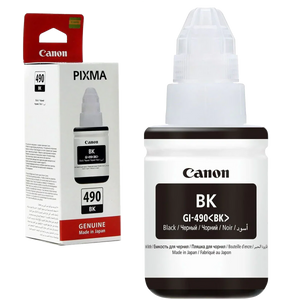 New, Pre-Owned - Canon GI-490 (135mL) Black MegaTank Ink Bottle, 0663C001