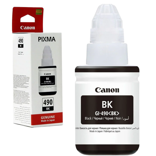 New, Pre-Owned - Canon GI-490 (135mL) Black MegaTank Ink Bottle, 0663C001