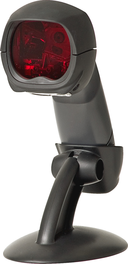 Honeywell MS3780 Fusion omnidirectional laser scanner upright in its stand