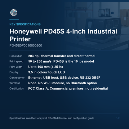 Honeywell PD45S PD45S0F0010000200 key specifications