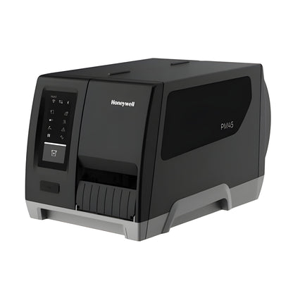 Honeywell PM45A industrial label printer — front three-quarter view with the icon display panel