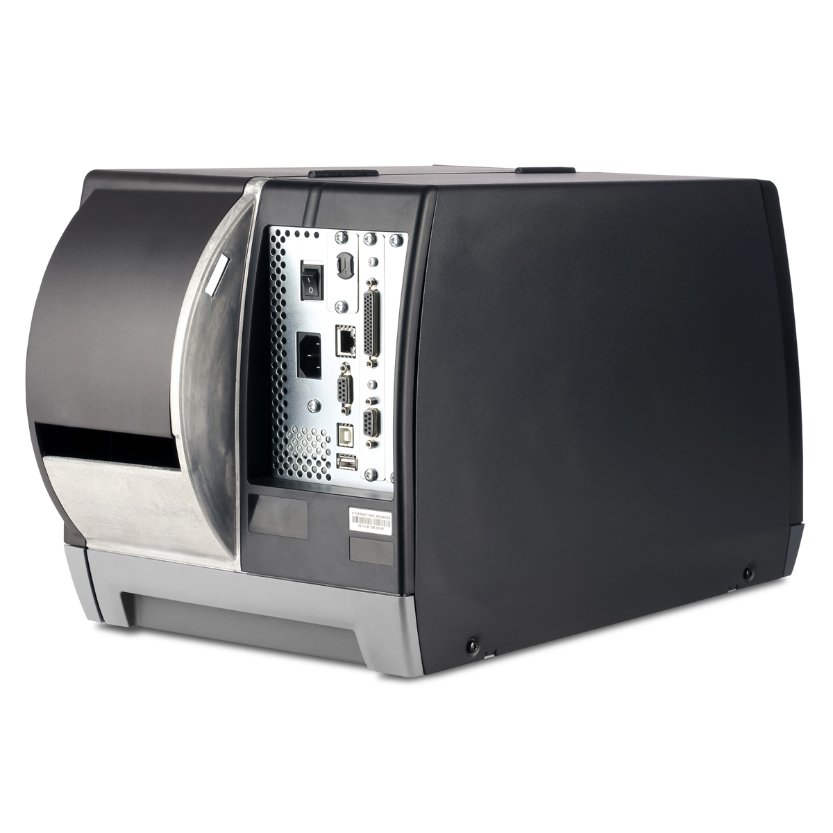 Honeywell PM45A rear view showing the Ethernet, USB and serial interface panel