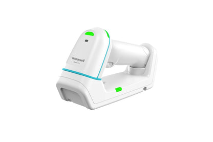 Honeywell Xenon Ultra 1962h — white healthcare scanner seated in its charge base
