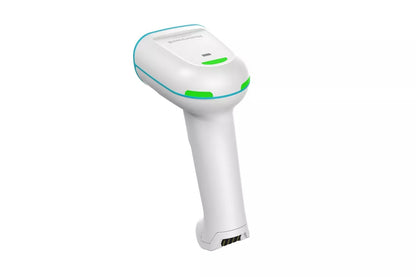 Honeywell Xenon Ultra 1962h — white healthcare scanner in its contact charging base