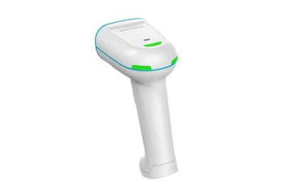 Honeywell Xenon Ultra 1962h — cordless white healthcare scanner, angled view