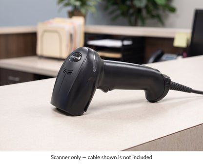 Honeywell Xenon XP 1950g corded 1D/2D barcode scanner in black, captioned scanner only as the cable shown is not included — AI-generated image