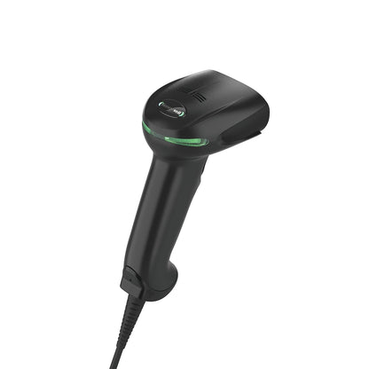 Honeywell Xenon XP 1950g corded barcode scanner in black with the interface cable attached