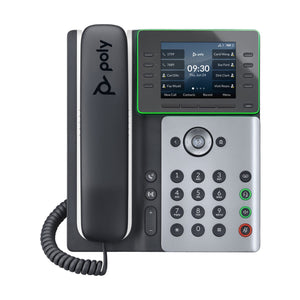 HP Poly Edge E300 IP Desk Phone 8 Line Keys Colour Display Gigabit Ethernet PoE Open SIP Poly 2200-87815-025 HP 82M92AA