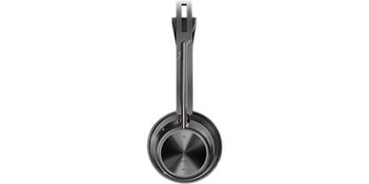 Poly Voyager Focus 2 UC headset, side profile with the boom microphone