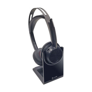 HP Poly Voyager Focus 2 UC On-Ear Bluetooth Headset with Charge Stand and BT700 USB-A Adapter 213727-01