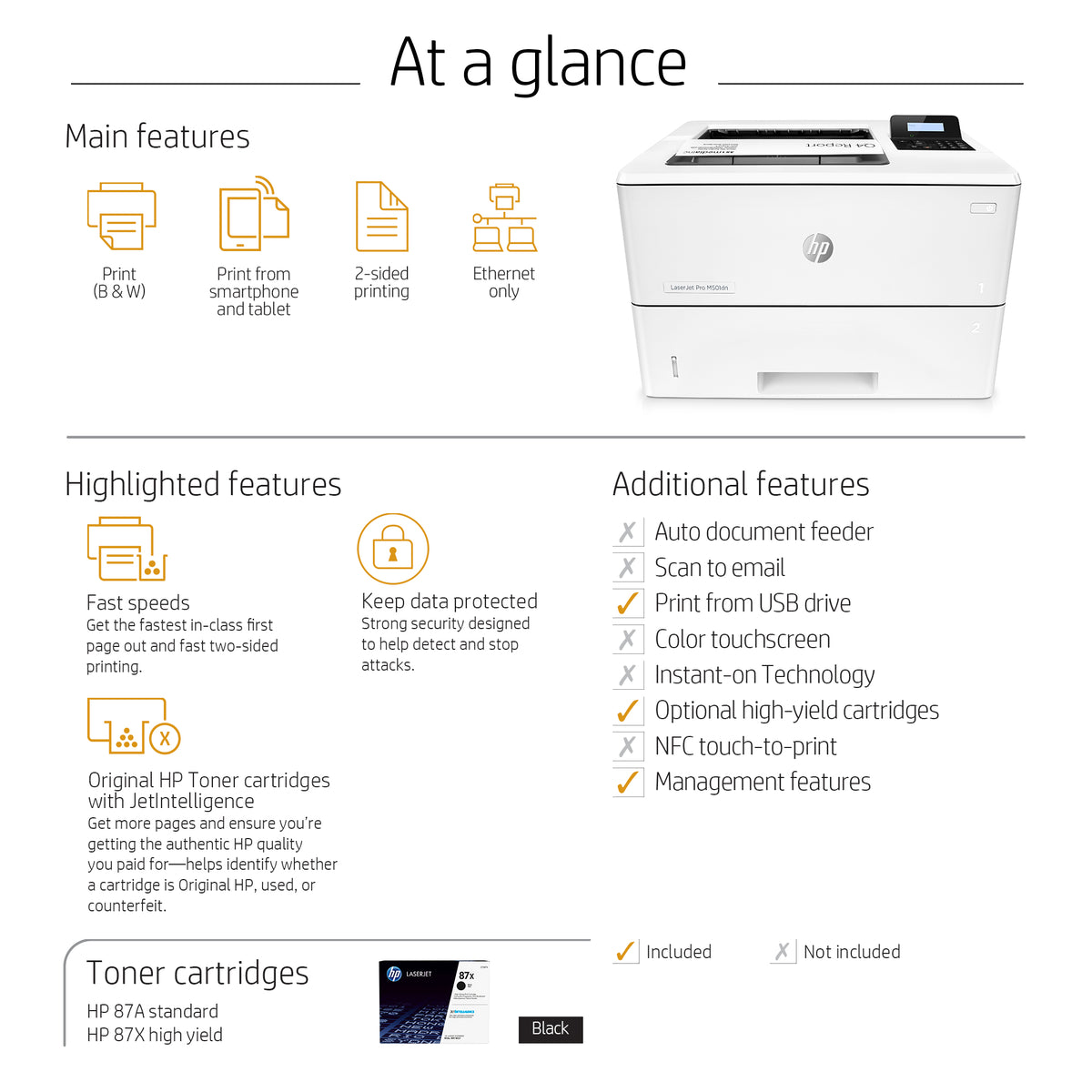HP Pro M501dn 1.5 GHz Fast Network Printer J8H61A#BGJ — view 10