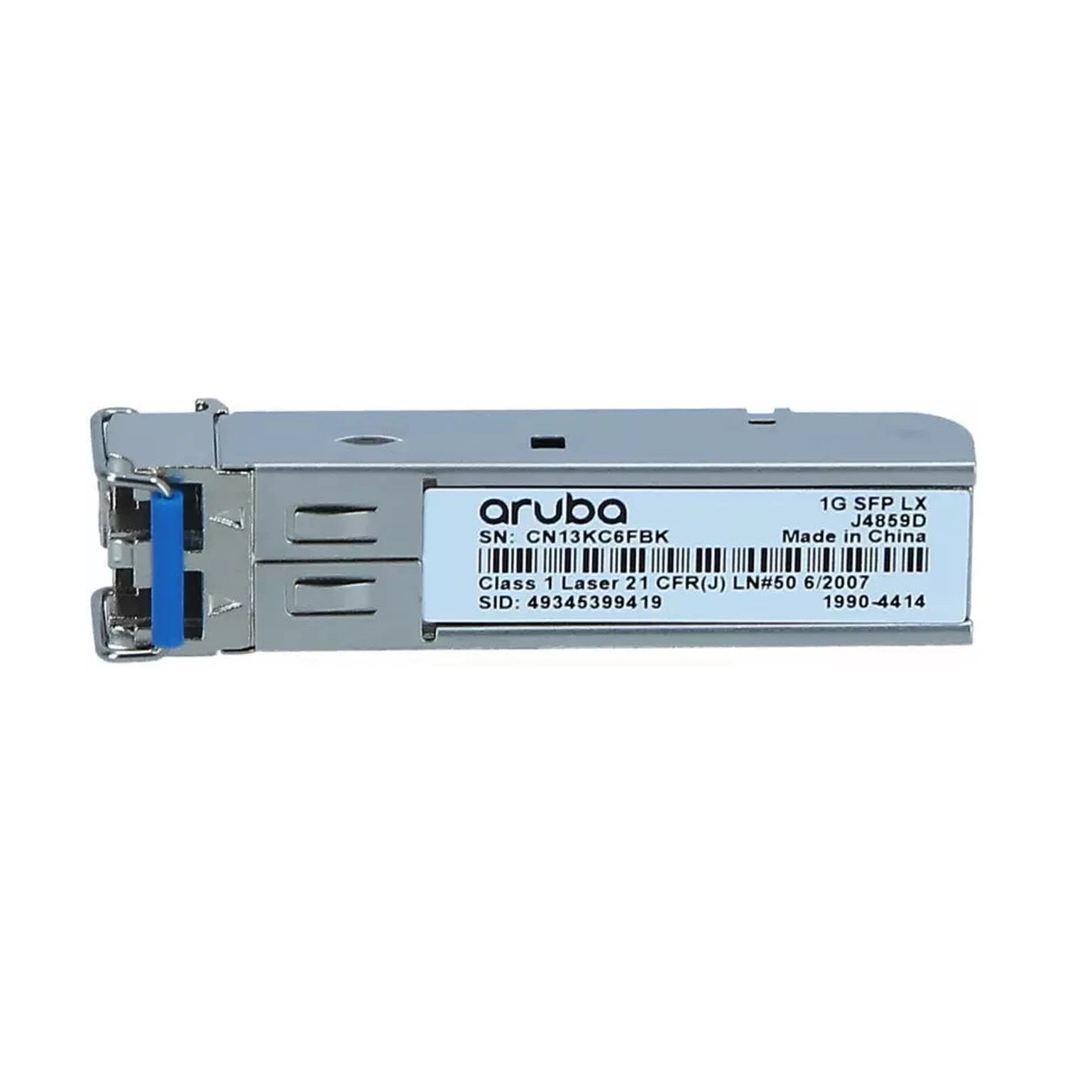 Aruba 1G SFP LC LX 10km Singlemode Fiber Transceiver J4859D — view 3
