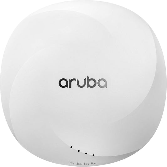 HPE Aruba Networking AP-635 Wi-Fi 6E campus access point, top view of the white housing