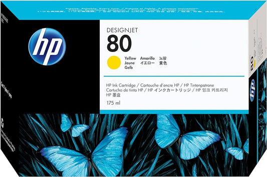 New, Pre-Owned - HP 80 (C4873A) 175ml Yellow Ink Cartridge
