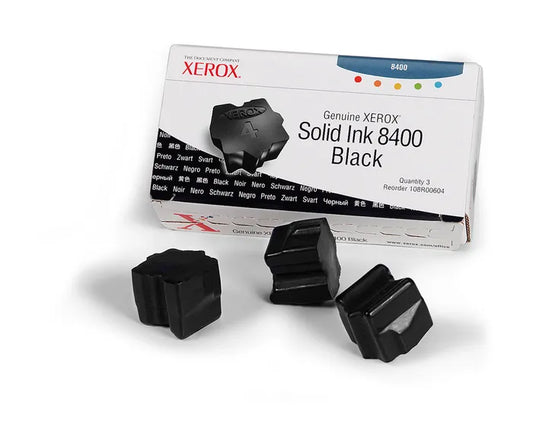 New, Pre-Owned - Xerox Solid Ink 8400 Black (3 sticks) (108R00604)