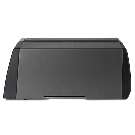 Honeywell PM45c compact industrial printer, media door closed, side view