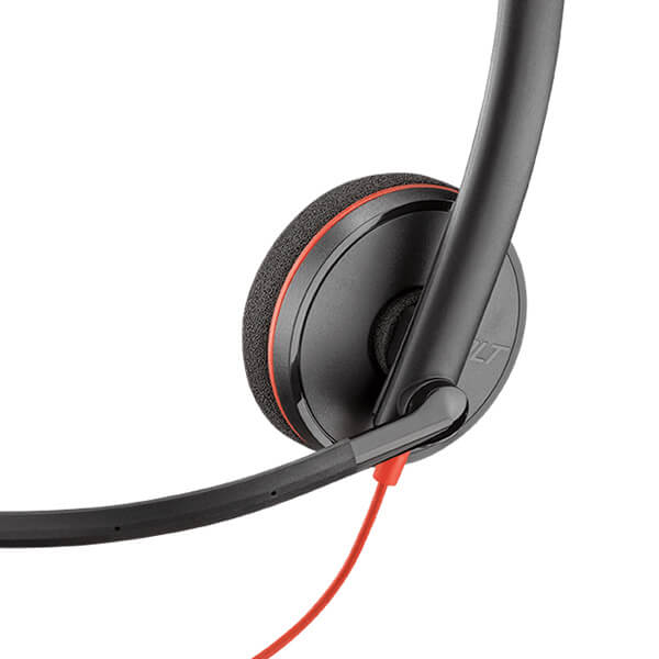 Poly Blackwire 3210 Monaural USB-A Headset - Black - Easy Office Communication - 80S01A6