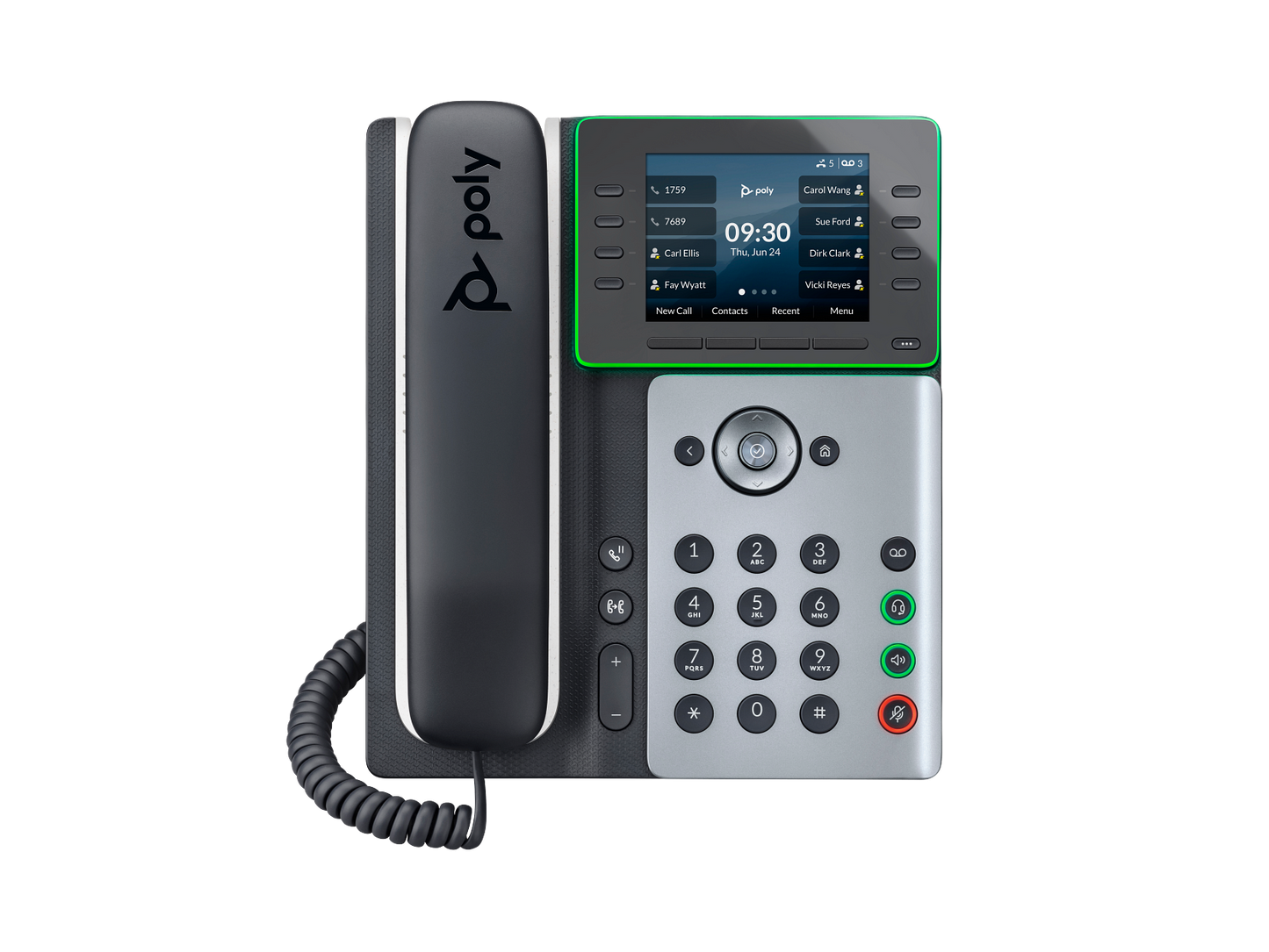 Teléfono de escritorio IP Poly Edge E320 de 3,5 pulgadas a color con Bluetooth 2200-87000-025