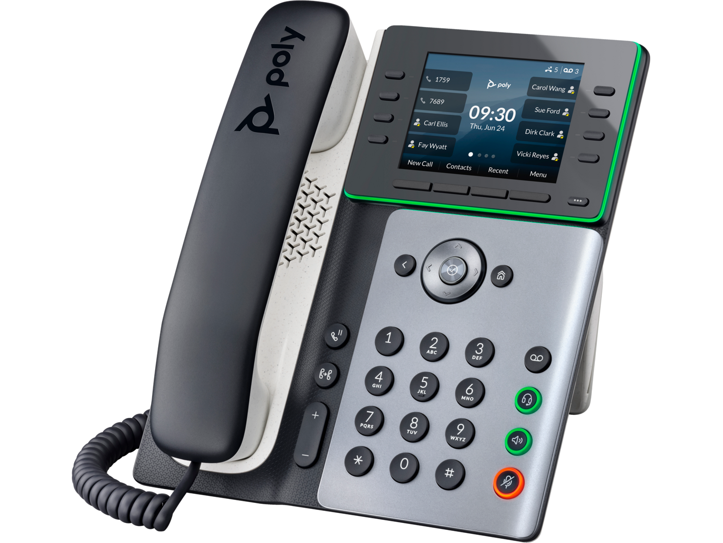 Teléfono de escritorio IP Poly Edge E320 de 3,5 pulgadas a color con Bluetooth 2200-87000-025