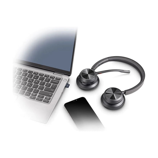 Poly Voyager 4320 UC Wireless Bluetooth Stereo Headset Microsoft Teams USB-A BT700 Dongle 218475-02 — view 2