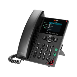 Teléfono de escritorio IP Poly VVX 250 de 4 líneas, antimicrobiano, negro, 89B66AA#ABA