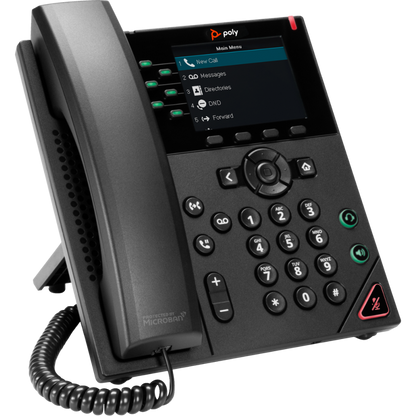 Teléfono de escritorio IP Polycom VVX 350 de seis líneas para empresas 89B68AA