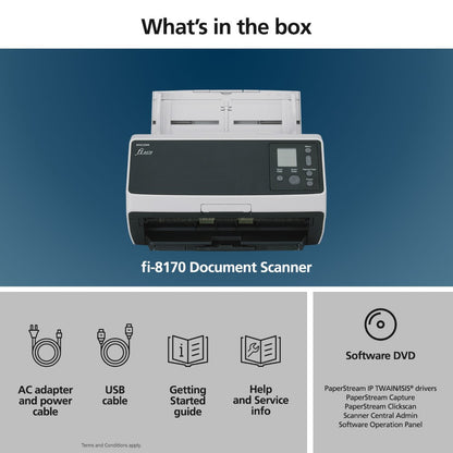 Ricoh fi-8170 Duplex Color Document Scanner 70 ppm PA03810-B055-BDL2