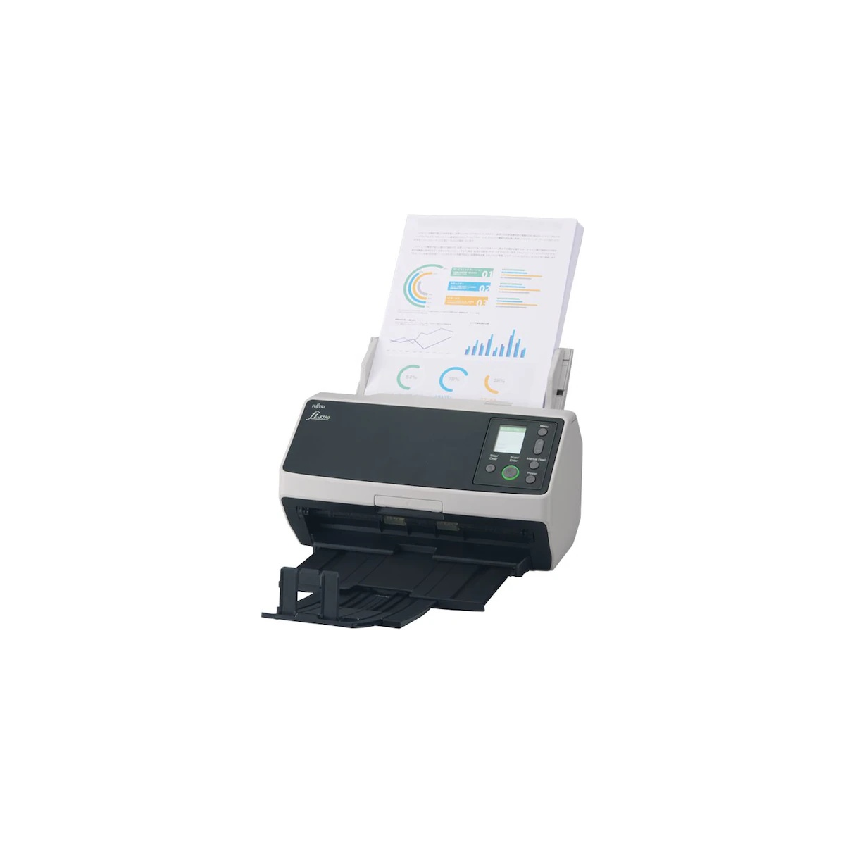 Ricoh fi-8190 colour duplex document scanner with documents in the feeder