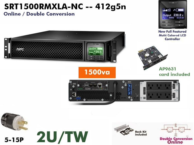 APC Smart-1500VA RM 120V Double-Conversion Rackmount Power System AP9641