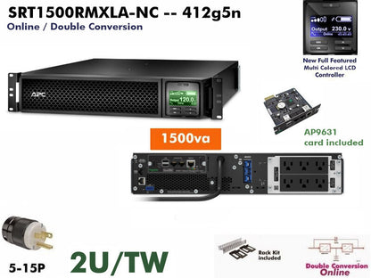 APC Smart-1500VA RM 120V Double-Conversion Rackmount Power System AP9641