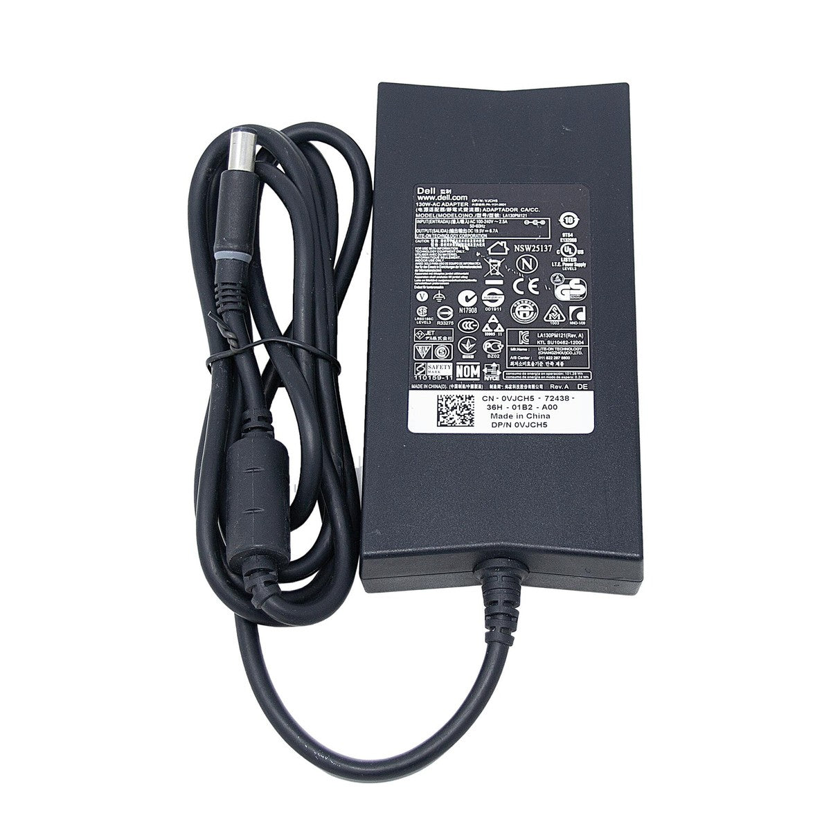 Dell 130W AC Adapter 7.4mm 3-Prong Power Cord WRHKW