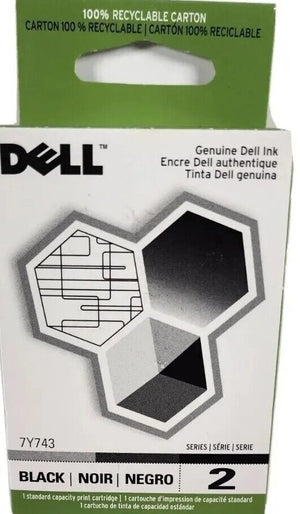 New, Pre-Owned - Dell Series 2 7Y743 Black Ink Cartridges